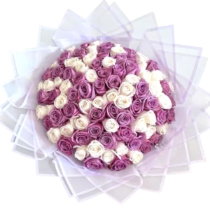 Bouquet de Rosas lila y Blancas