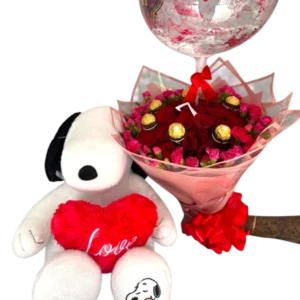 Ramo de Rosas con Osito de Peluche