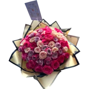 Bouquet de Rosas Rosadas y Blancas
