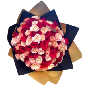 Bouquet de Rosas Rosadas y Rojas