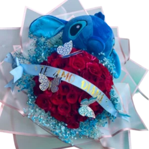 Bouquet de Rosas con Peluche Stitch
