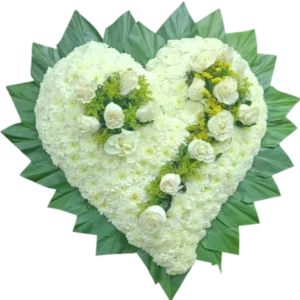 Corazón Fúnebre de Flores Blancas