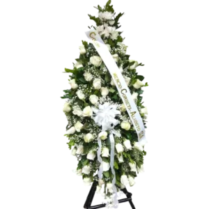 Arreglo Fúnebre Vertical de Flores Blancas