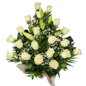 Arreglo Fúnebre de Rosas Blancas