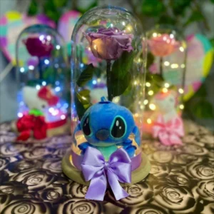 Rosas Eternas con Stitch y Luces LED
