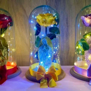 Rosa Preservada en Domo con Luces LED